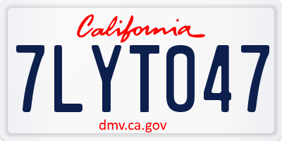 CA license plate 7LYT047