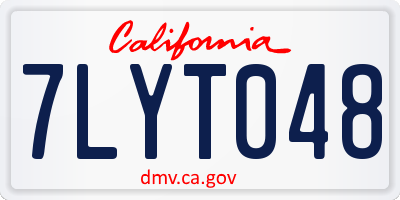 CA license plate 7LYT048