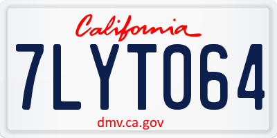CA license plate 7LYT064