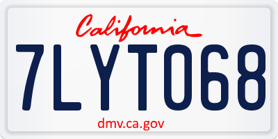 CA license plate 7LYT068