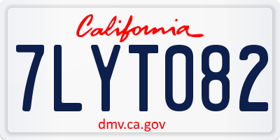 CA license plate 7LYT082