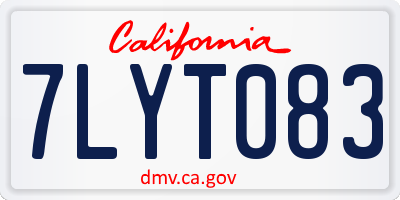 CA license plate 7LYT083