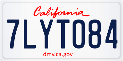 CA license plate 7LYT084