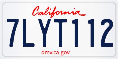 CA license plate 7LYT112