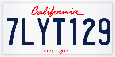 CA license plate 7LYT129