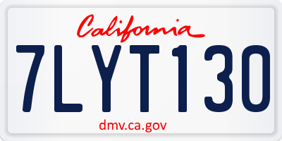 CA license plate 7LYT130