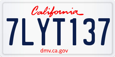 CA license plate 7LYT137