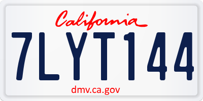 CA license plate 7LYT144