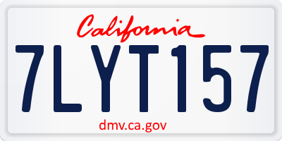 CA license plate 7LYT157