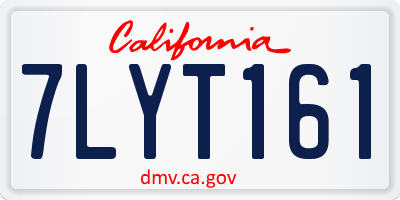 CA license plate 7LYT161
