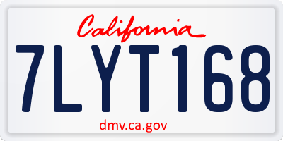 CA license plate 7LYT168