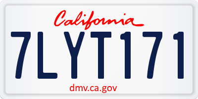 CA license plate 7LYT171