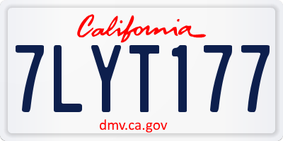 CA license plate 7LYT177