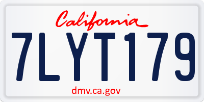 CA license plate 7LYT179