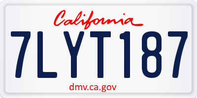 CA license plate 7LYT187