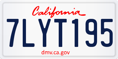 CA license plate 7LYT195