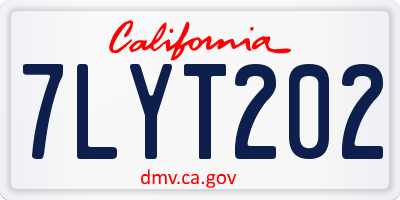CA license plate 7LYT202