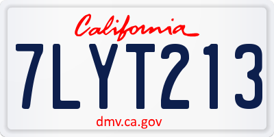 CA license plate 7LYT213