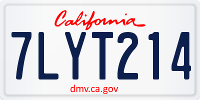 CA license plate 7LYT214