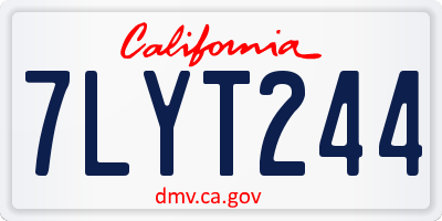 CA license plate 7LYT244