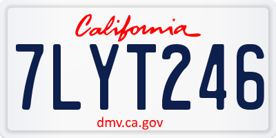 CA license plate 7LYT246