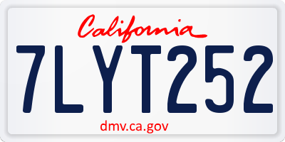 CA license plate 7LYT252