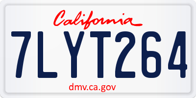 CA license plate 7LYT264