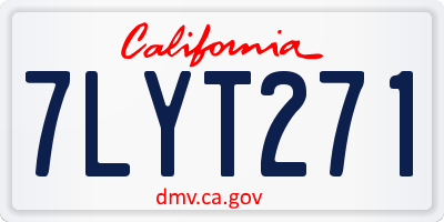 CA license plate 7LYT271