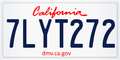 CA license plate 7LYT272