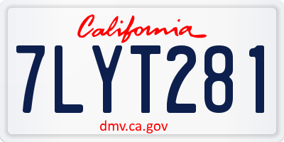 CA license plate 7LYT281