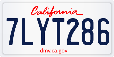 CA license plate 7LYT286