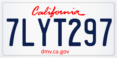 CA license plate 7LYT297