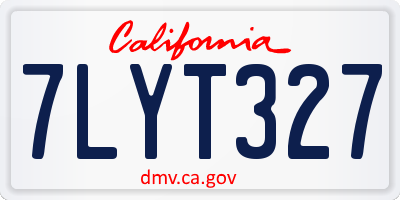 CA license plate 7LYT327