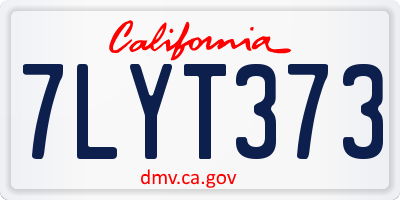 CA license plate 7LYT373