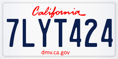 CA license plate 7LYT424