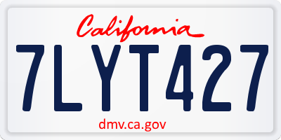 CA license plate 7LYT427