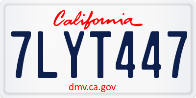CA license plate 7LYT447