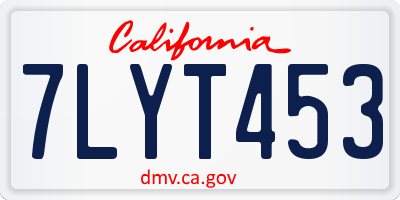 CA license plate 7LYT453