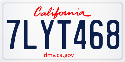 CA license plate 7LYT468