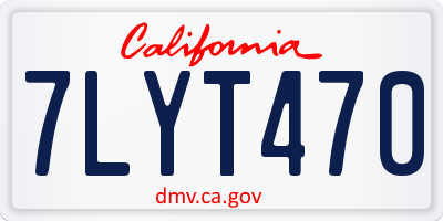 CA license plate 7LYT470