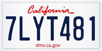 CA license plate 7LYT481