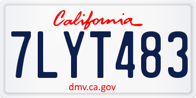 CA license plate 7LYT483