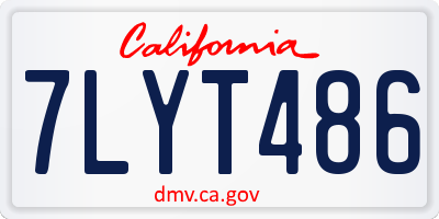 CA license plate 7LYT486
