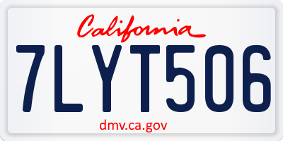 CA license plate 7LYT506