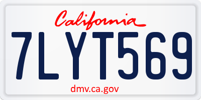 CA license plate 7LYT569