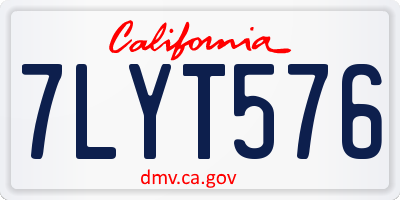 CA license plate 7LYT576