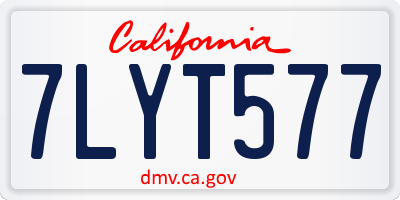CA license plate 7LYT577