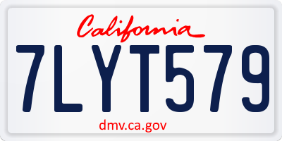 CA license plate 7LYT579