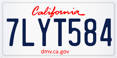 CA license plate 7LYT584
