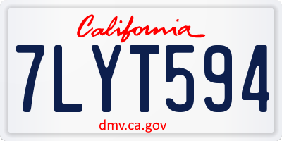 CA license plate 7LYT594